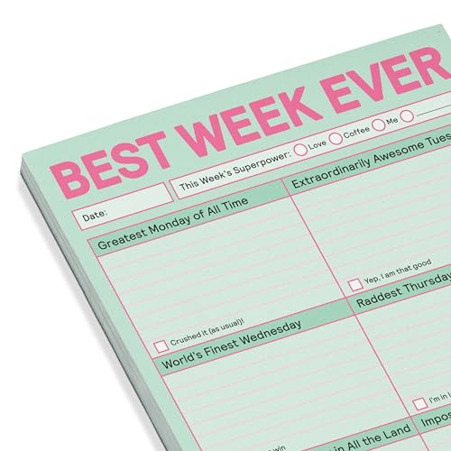 Bloc-notes Best Week Ever Knock Knock lot de 6 planificateurs