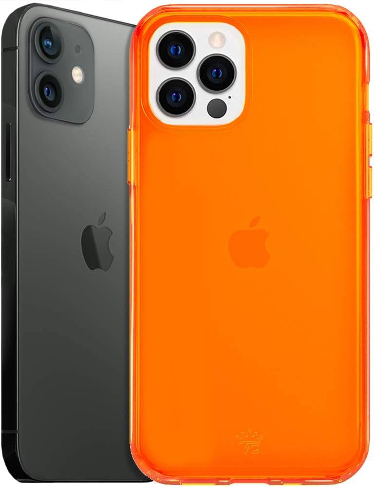 VELVET CAVIAR Clear Case for iPhone 12 / iPhone 12 Pro [8ft Drop Tested] (Neon Orange)
