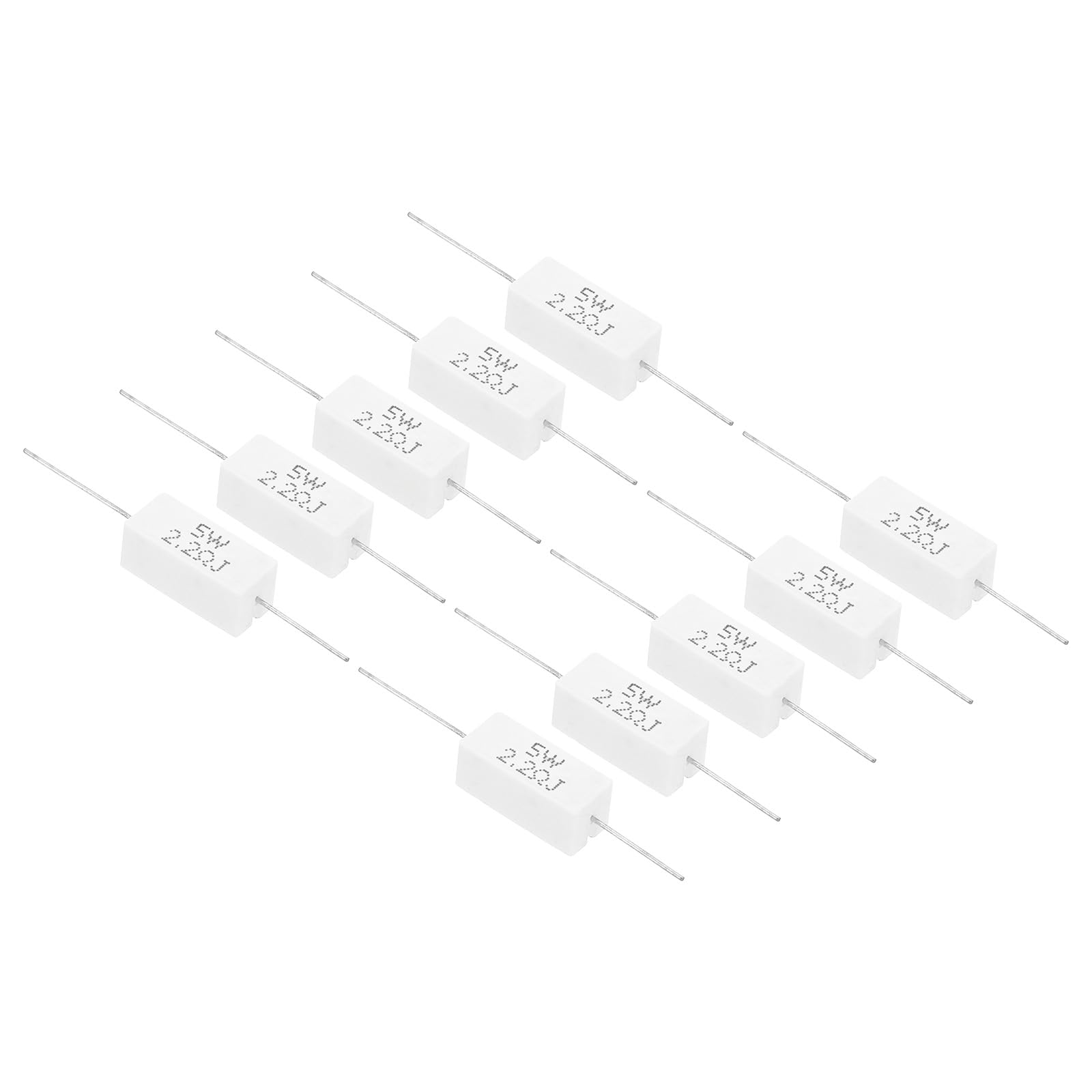 PATIKIL Resistors 2.2 Ohm, 10 Pcs Ceramic Cement Resistors 5W Ceramic