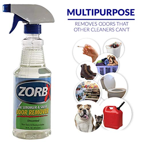 ZORBX Unscented Multipurpose Odor Remover –Safe for All, Even Children, No Harsh Chemicals, Perfumes or Fragrances, Stronger and Safer Odor Remover Works Instantly (16oz)