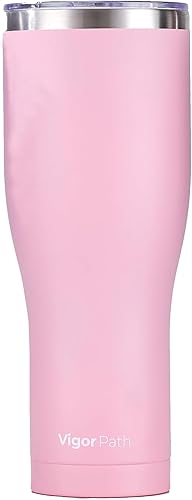 VIGOR PATH Vaso aislado con tapa deslizante, botella de agua de acero inoxidable al vacío de doble pared - Taza térmica a prueba de fugas para el