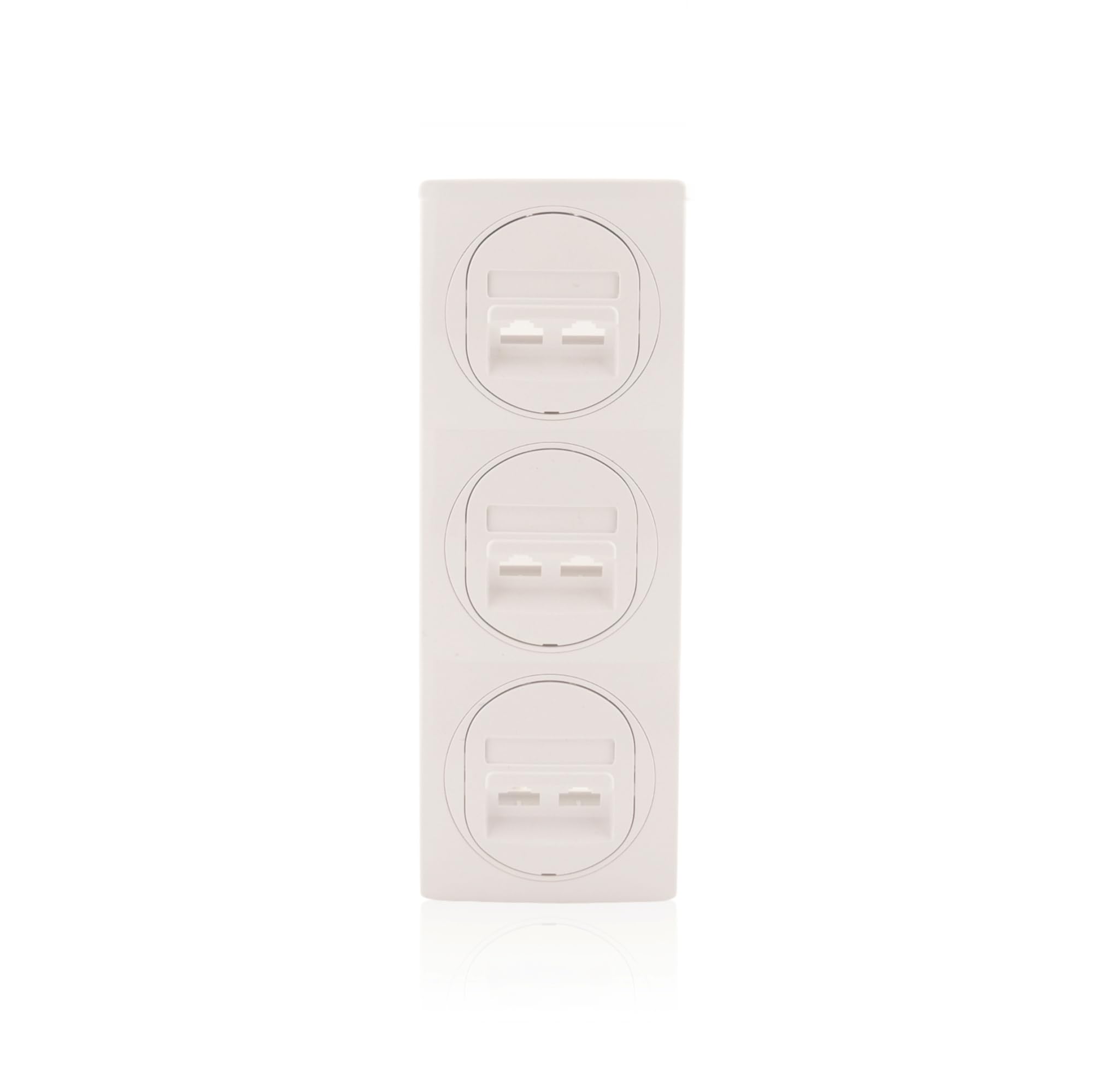 Nobilis - Set di 3 prese dati, 2 prese RJ45, Cat 6 FTP, Ø 60 mm e 3 cornici verticali, 80 x 222 mm