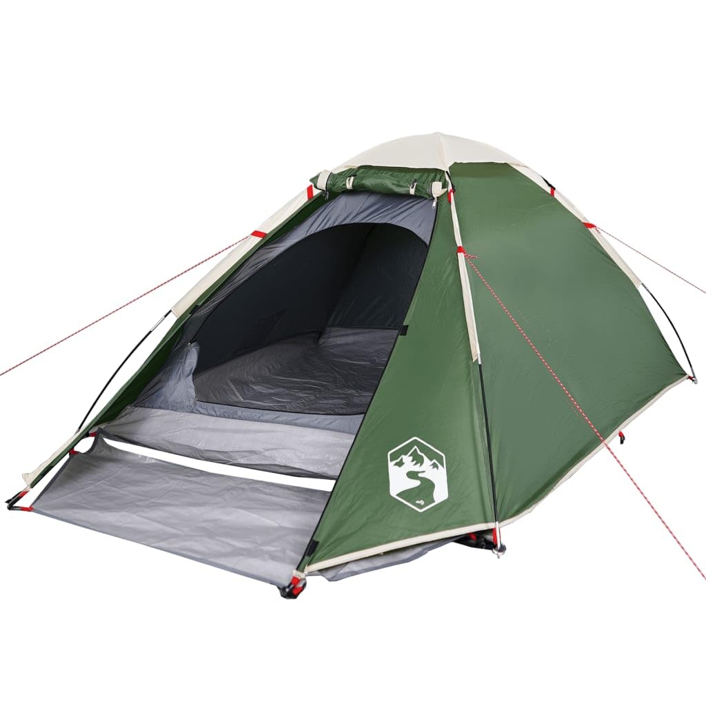 Gecheer Kuppel Campingzelt 4 Personen Trekkingzelt Outdoor Zelt Dunkel Wasserdicht Grün Sport & Freizeit