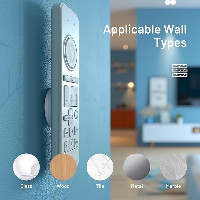 Image of Magnetic Remote Control Holder Wall Mount Self-Adhesive,Strong Magnet Hole-Free Remote Holder,Remote Control Organizers Storage,Wall Mount TV Remote Organizer for Home, Office, Hotel (8pcs)