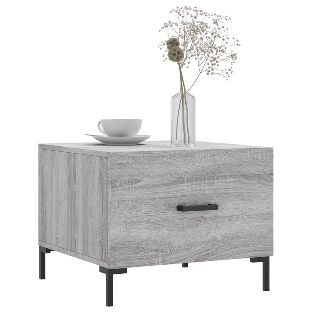 Homgoday Tavolino da caffè Sonoma grigio 50 x 50 x 40 cm, in legno ingegnerizzato, tavolino da tè per soggiorno, sala ricevimenti degli ospiti, camera da letto e ufficio, tipo 7