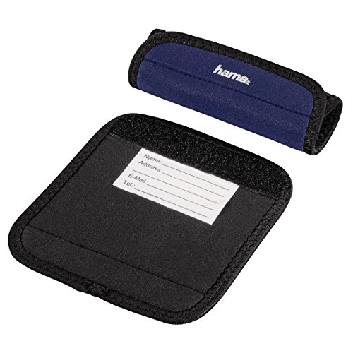 Preisvergleich Produktbild Hama Gepäck Griffschoner (inkl. Adresschild, Polsterung für angenehmes Tragen, erleichtert Gepäck zu erkennen) 2er Set, dunkelblau