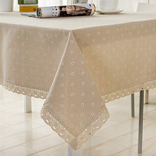 Nappe en lin et coton supérieure à fleurs pour table de réception - 5