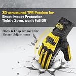 COOLJOB A6 Gants de travail anti-vibrations résistants à la coupe hommes, TPR Réduction de l'impact Mittens, absorption de choc en caoutchouc palmaire, M