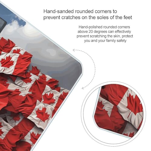 Báscula digital baño bandera Canadá vidrio templado miniatura 4