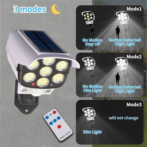 Luz solar 77LED para iluminar zonas oscuras de la fachada sin usar cables 6