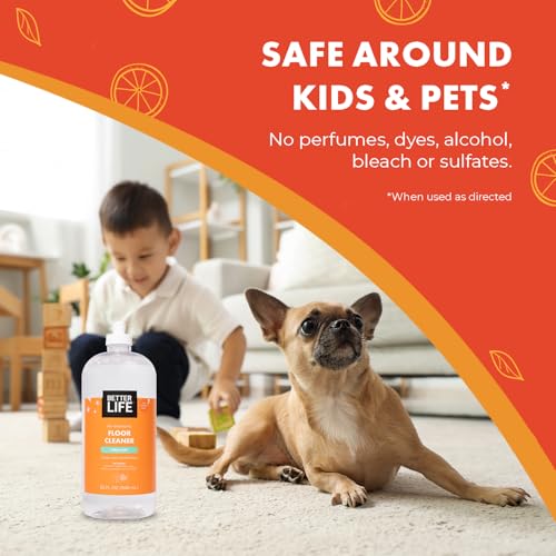 Image of Better Life Floor Cleaner - Liquid Multipurpose Cleaner for Wood, Tile, Laminate, Vinyl, Bamboo - Hardwood Floor Cleaner for Mopping - Citrus Mint 32oz