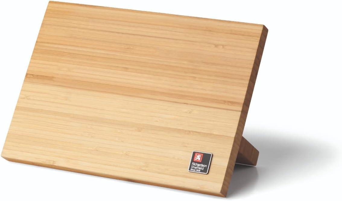 RICHARDSON SHEFFIELD Bamboo Magnetic Knife Block, Built-in Magnetic Strip, Holds up to 6 Knives