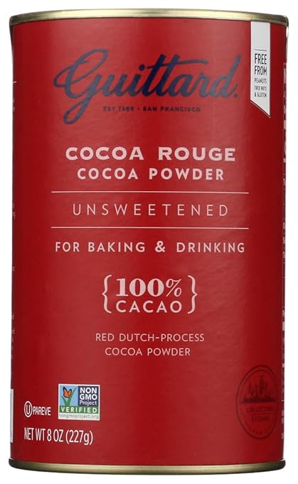 E Guittard Cocoa Powder, Unsweetened Rouge Red Dutch Process Cocoa,