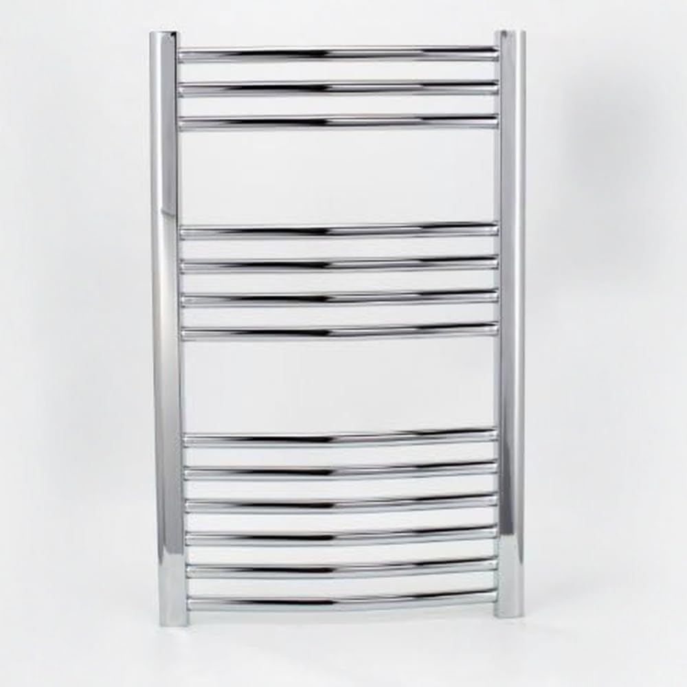 Milano Chrome Curved Heated Towel Rail W500mm x H800mm Central Heating Towel Radiator