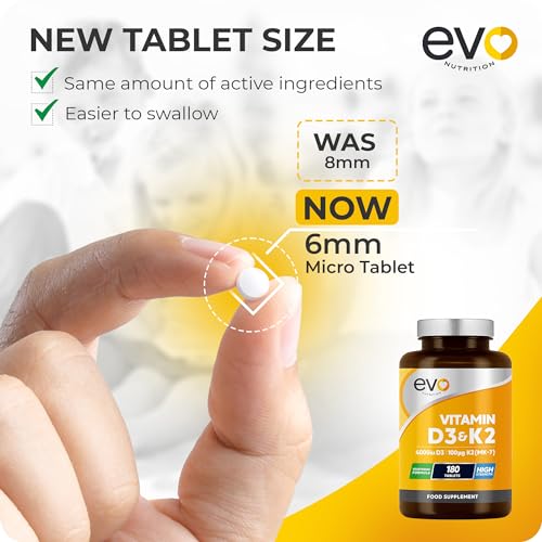 Vitamin D3 4000iu & Vitamin K2 100ug (MK7) |180 D K Vegetarian Tablets | 1-A-Day | 6 Month Supply | High Strength | Vitamin D K2 Supplement | Made in the UK | Cholecalciferol & Menaquinone - Image 5