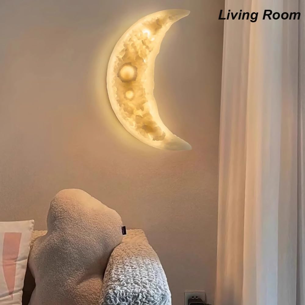 Kinkiet Półksiężyc Żywica LED, Lampy Ścienna do Salonu Oświetlenie