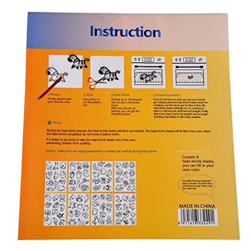 Plástico Encolhível, Papel Artístico Encolhível Operação Fácil de Usar Padrão Animal Bonito Ampla Ap