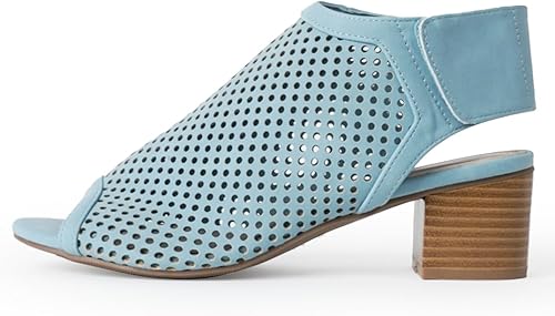 Vista 2 de J Adams Maddie botineta con correa de velcro, sin cordones, de taco bajo ancho, puntera abierta