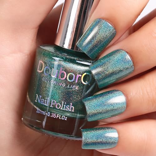 Smalto Unghie glitter, scintillio riflettente super brillante nail polish Smalto per unghie con glitter olografico super glitter asciugatura rapida e lunga durata 10ml (Blu, 10ml)