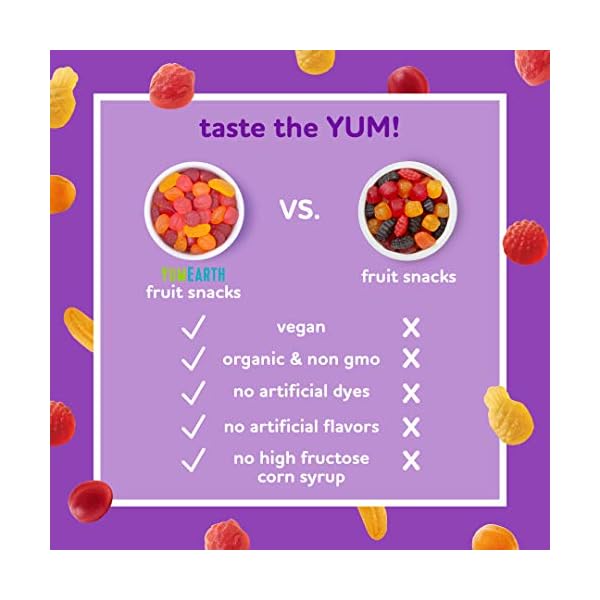 YumEarth Organic Vegan Fruit Snacks, 0.7 Ounce Snack Packs, 43 pack - Allergy Friendly, Non GMO, Gluten Free, Vegan (Packaging May Vary)