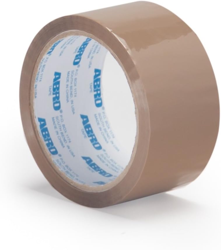 Abro Carton Sealing BOPP Tape Tan - Heavy Duty Adhesive, industrial strength, Packing Tape, Warehouse Tape, Moving Tape - 2 inches x 55 Yds 1.8 Mil Thickness - Exceeds Quality Standards