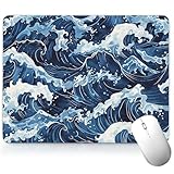 Leather Minimalist Desk Pad, Colorful Art Mouse Pad Computer Keyboard Gaming Mousepad Waterproof Desktop Protector & Cover, Decorative PU Leather Laptop Mouse Mat Office Decor 7.87 x 9.84 inch A40