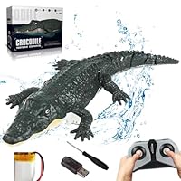 Jorzer Remote Control Alligator 2.4 Ghz, Dual-Propeller, Realistic Pool Rc Alligator Waterproof Rechargeable Remote Control Alligator Water Toys Alligator Toy
