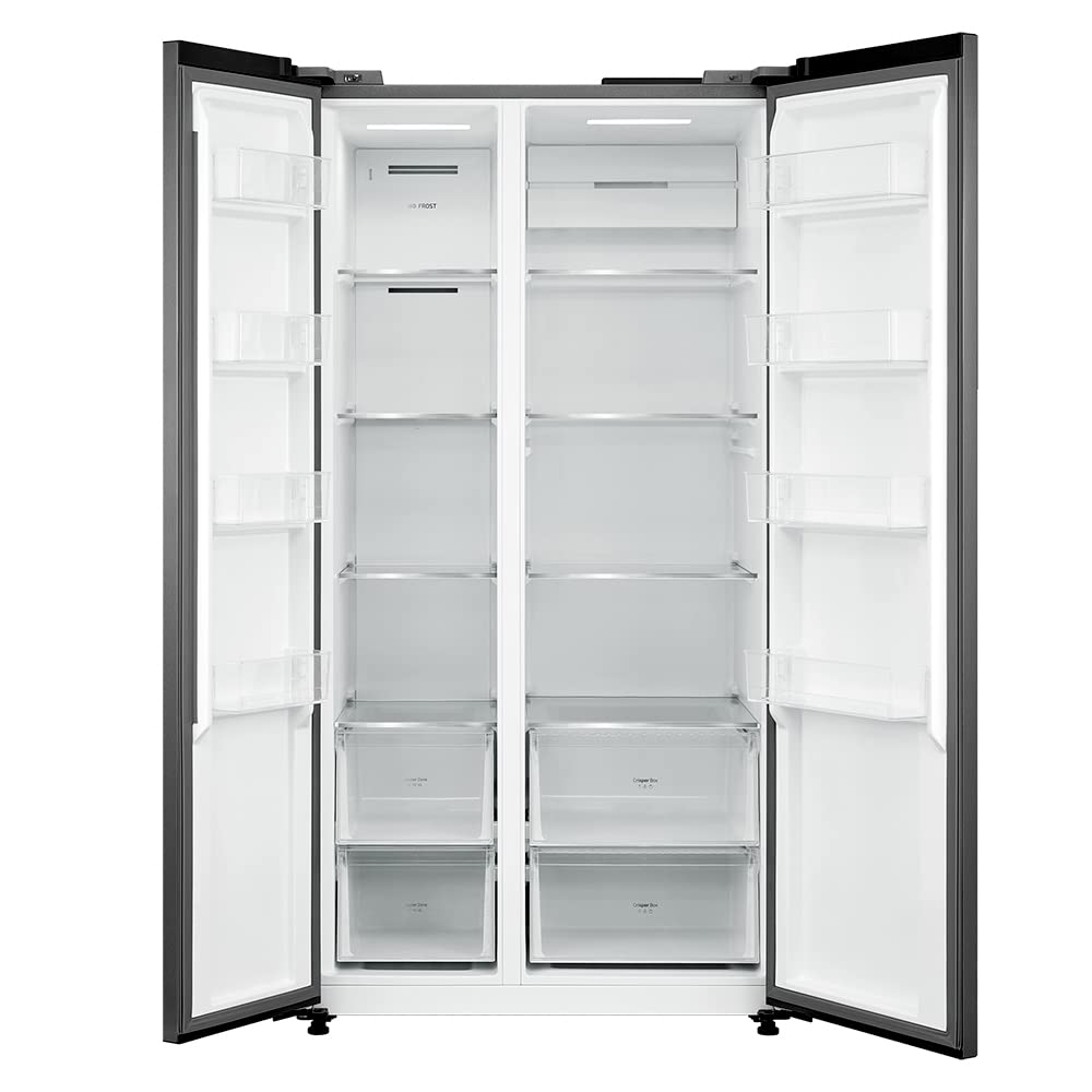 Cecotec Frigorífico Americano 2 Puertas Bolero CoolMarket SBS 592 Inox. 592 Litros, 177,5 cm de Alto y 91 cm de Ancho, Bajo Consumo, Motor Inverter, No Frost, Congelación Ultrarrápida