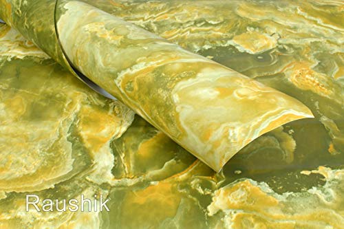 Image of Self Adhesive Wallpaper Waterproof Old Furniture Vinyl Stickers Wooden Door Wardrobe Desktop PVC Wall Papers (24 * 120 inch, Golden Marble)