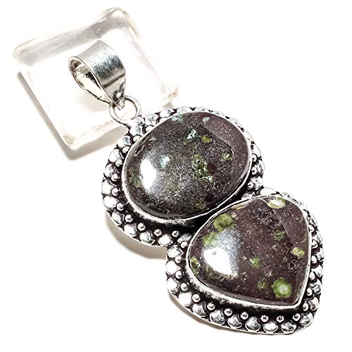 Pendentif en jaspe de la forêt tropicale en argent 925 : offrez un cadeau d'anniversaire mémorable