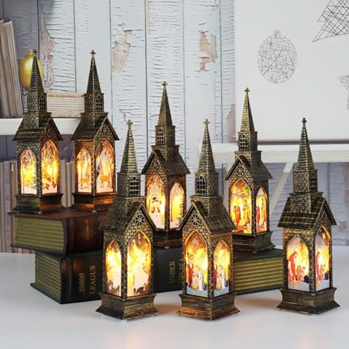 Lámpara de noche LED estilo navideño color bronce miniatura 5