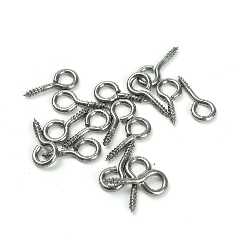 100 viti ad anello piccole, 30 mm, occhielli a vite, ganci per viti, occhielli per viti, ganci, viti autofilettanti per la creazione di gioielli, fai da te, artigianato in legno