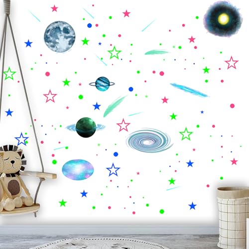 Stickers Luminiscentes Estrellas y Planetas para Techo 5 Pzs miniatura 2