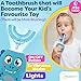Trueocity Kids U Shape Toothbrush Auto Electric Toddler Rechargeable Kids Automatic Toothbrush | 360° U-Shaped Silicone Brush Head | Gentle Cleaning for Ages 2–7| Dinosaur Design (Blue)