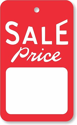 SmartSign Etiquetas de precio de venta sin ataduras  1.75 "x 2.875" Color rojoblanco (paquete de 1000)