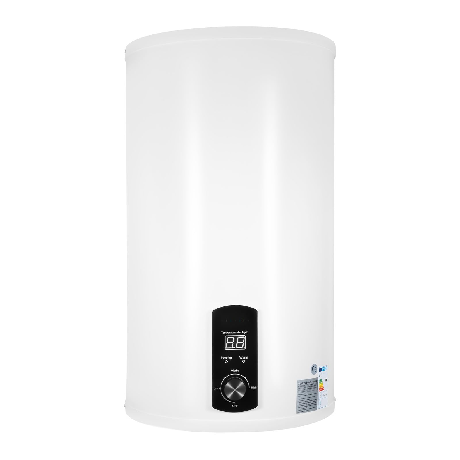 MINRS 70L Elektro Warmwasserspeicher 2000W 220V Speicher Warmwasserboiler Wasserboiler Elektrisch mit Handbrause und Wasserhahn Überhitzungsschutz Trockengehschutz Heiztemperaturbereich 25-75℃, Weiß
