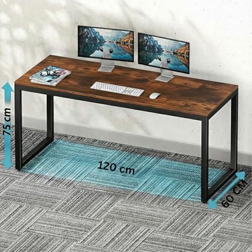 Image of TEKAVO Radix Desk Computer Table for Home Pc | Office Table for Home | Workstation, Desktop Pc Desk, Gaming, Worktable | Dark Brown Wood, Metal (120 Cm X 60 Cm X 75 Cm) - DIY