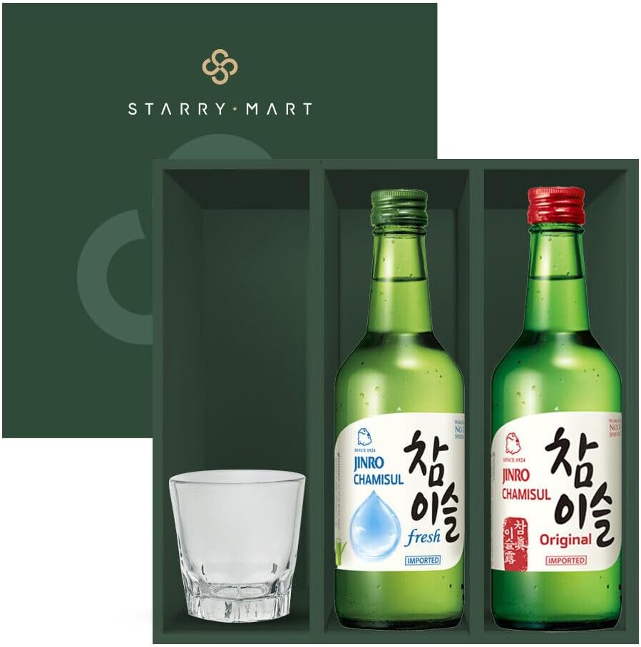 Jinro Chamisul Soju Gift Box Set - Classic 350ml alc 20.1% & Fresh 350ml 16.5% alc