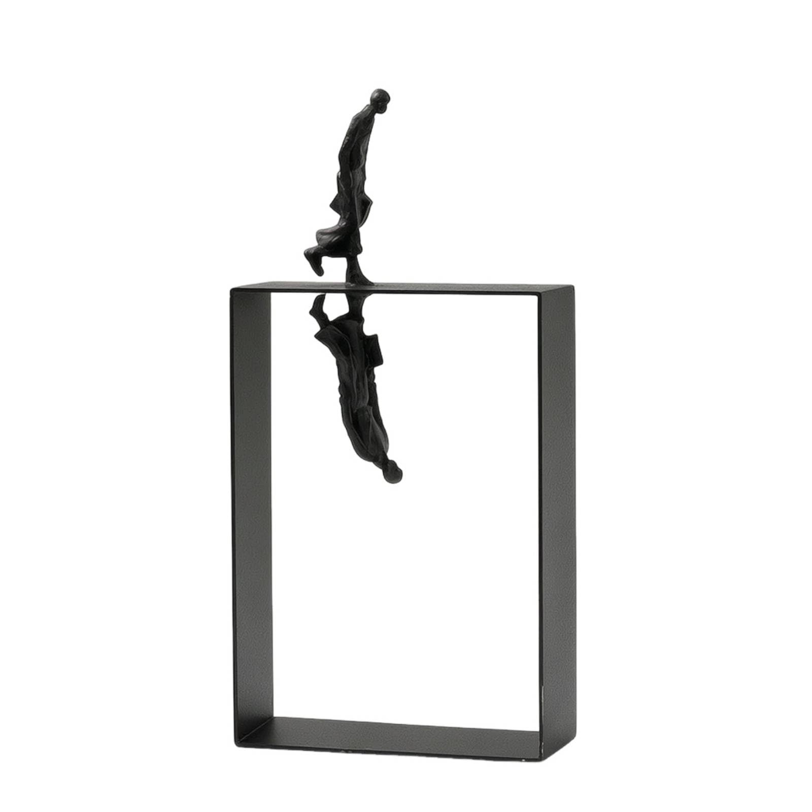 Scultura Figura Statua Soprammobile Decorazione Contemporanea Metallo Struttura Rettangolare Lega di Zinco Superficie Adatta per Librerie Mensole Tavolini
