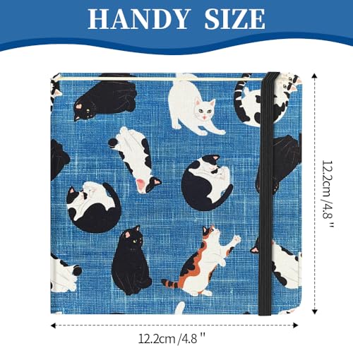 Image of 4.8 inch Pocket Sketch Book,80gsm Hardcover Art Sketchbook for Drawing Journal | Cloth Cover,80gsm Blank Paper,96Sheets,Lay-Flat,Portable Travel Creation Paint Diary Memo Planner,Dry MediaCow Cat