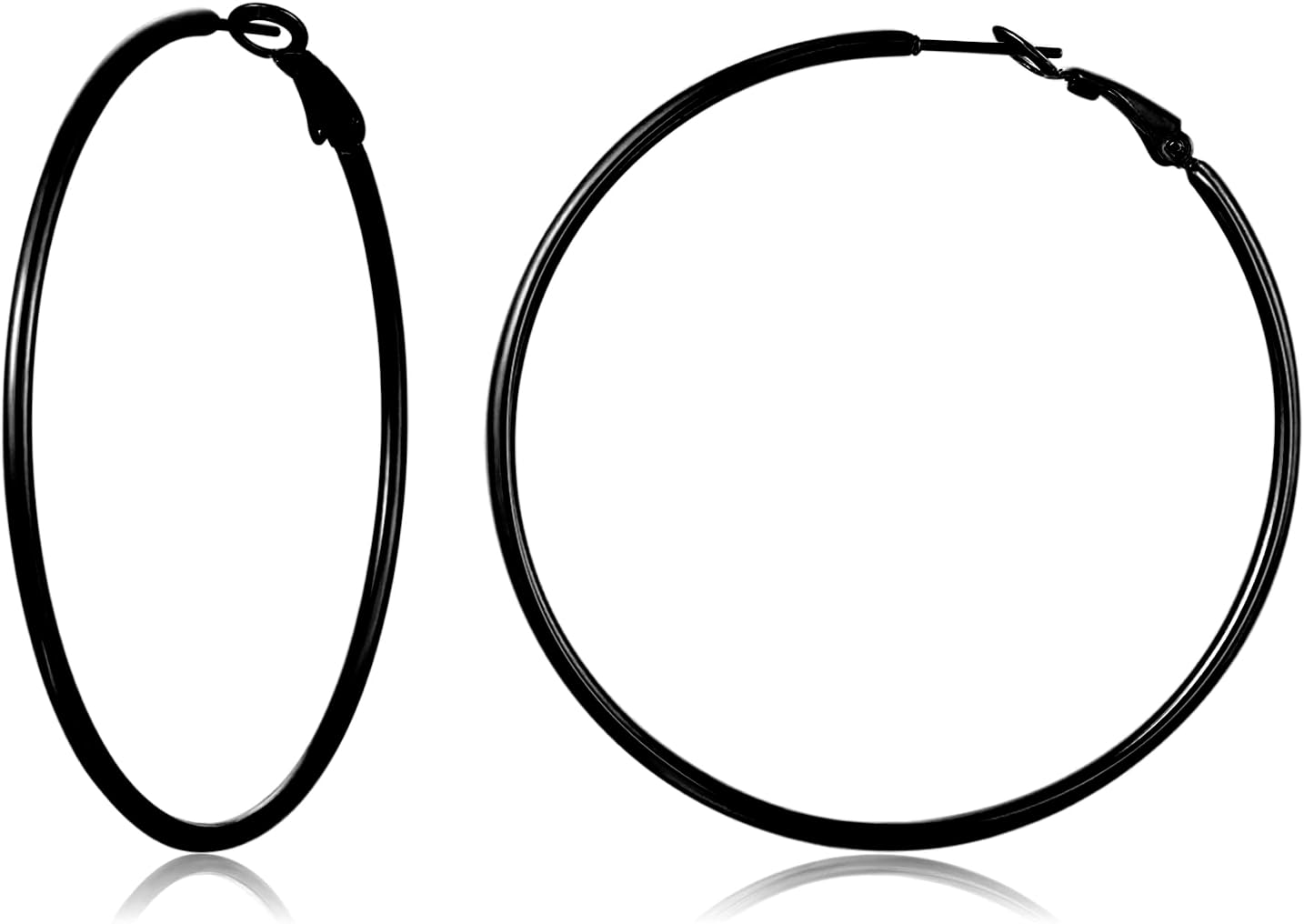 TIZU Big Hoop Earrings for Women Stainless Steel Hypoallergenic 14K Gold/Rose Gold/Black/Silver Hoop Earrings, 40mm/50mm/60mm/70mm Hoops Earrings Birthday Mothers Day Jewelry Gifts Women