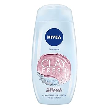 NIVEA Women Body Wash, Clay Fresh Hibiscus & Grapefruit Shower Gel, for Deep Cleansing & Velvety Soft Skin, 250 ml