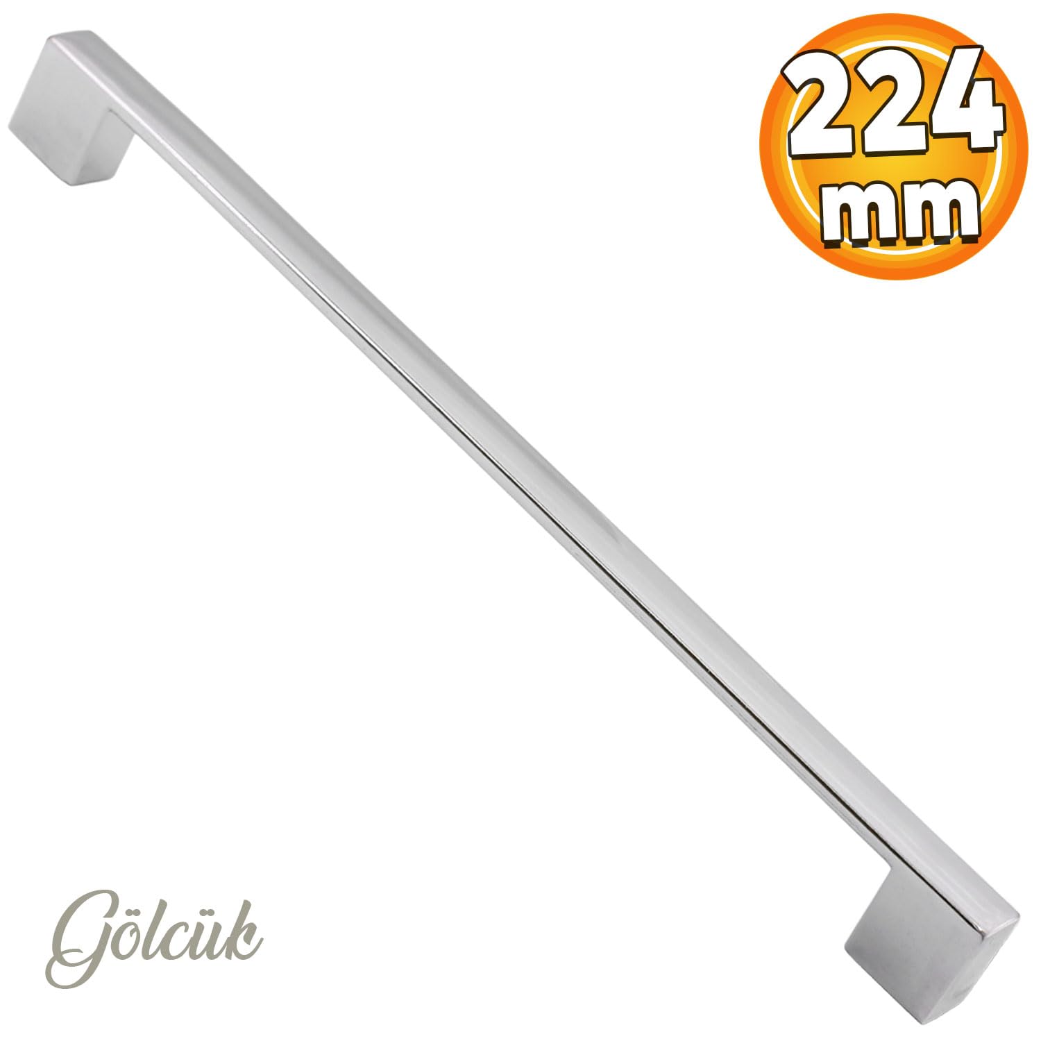 Badem10 Gölcük Mobilya Mutfak Dolabı Çekmece Dolap Kapak Kulpu Kulbu Krom 224 mm Metal Kulp