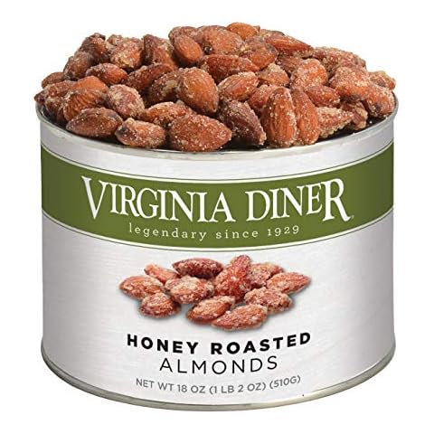 Virginia Diner - Gourmet Natural Honey Roasted Almonds, 18 Ounce Tin Cover
