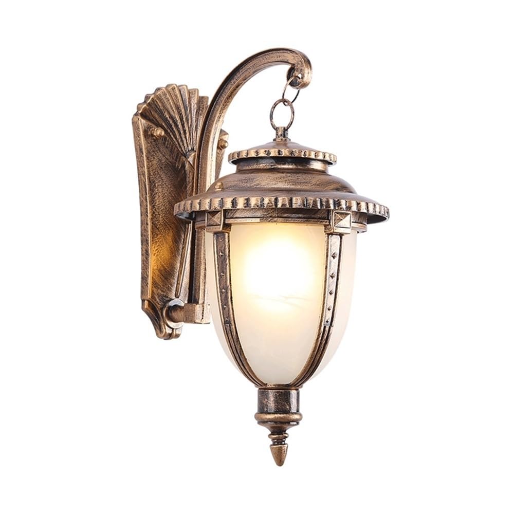OZBMA Acrylic Shade Wall Light Retro Aluminum Lamp Outdoor Waterproof Sconce for Balcony Garden Aisle Staircase Porch Bracket Light(Brown,40cm/15.7inch)