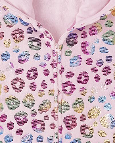 The Children's Place Baby Boys' Long Sleeve Fleece Zip Up Onesie Pajama, Leopard, Medium (7/8) #TOP1