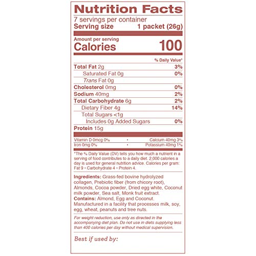 Keto Chocolate Almond Shakes - 100% Grass Fed Collagen Protein by Bone Broth Expert Dr. Kellyann - Gluten Free, Dairy Free, Soy Free, Non-GMO - Perfect for Keto, Paleo & Weight loss Diets (7 servings)