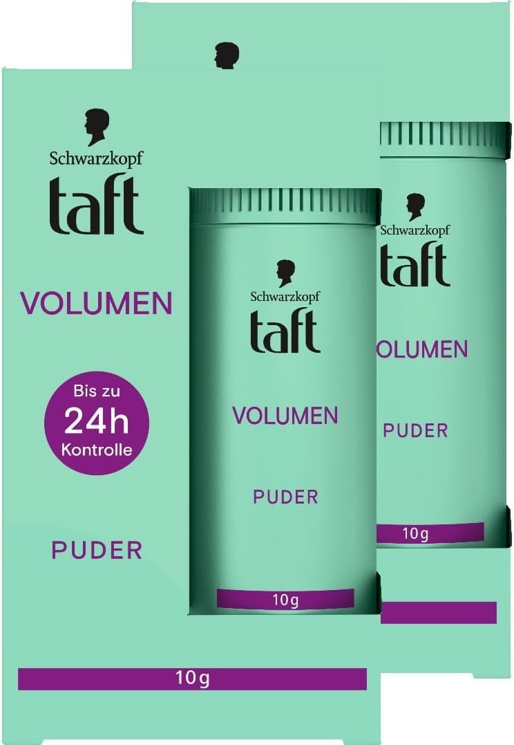 Schwarzkopf Taft Haarstyling poeder volume (2 x 10 g), volume haarpoeder voor vol uitziend haar, voor maximaal 50 toepassingen, veganistisch, stylingpoeder