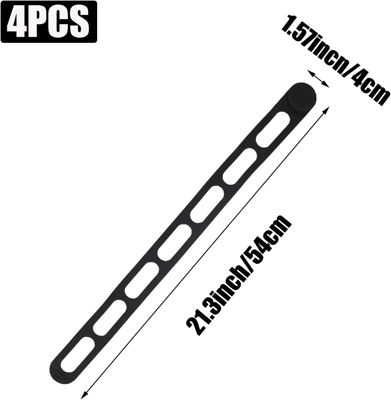 4 Pcs 21 Inch Silicone Latch Strap for Slow Cooker Lid, Black&Gray
