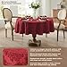 Newbridge Barcelona Damask Fabric Tablecloth, 90 Inch Round, Burgundy – No Iron, Soil Resistant Table Cover for Dining, Parties and Holidays